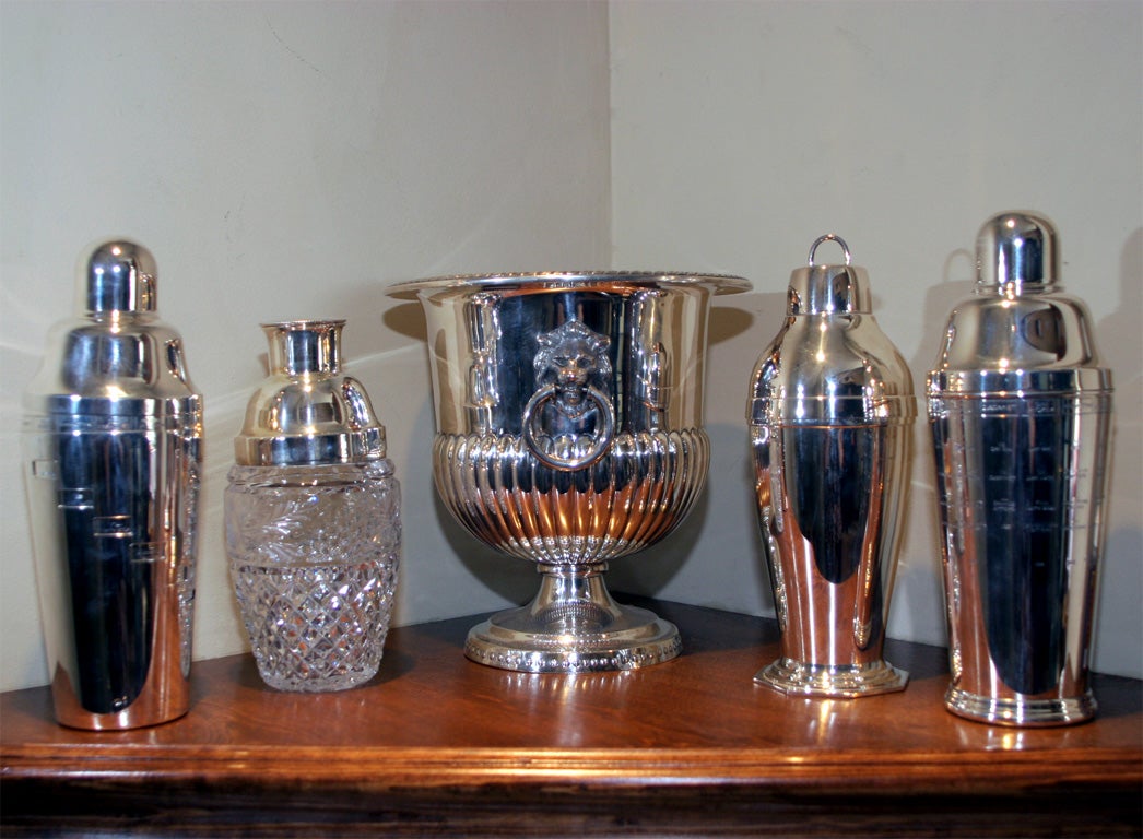 Antique Cocktail Shakers and Ice Buckets