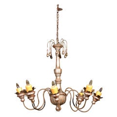 Pair of late 19th Century Italian giltwood chandeliers Pair of late 19th Century Italian giltwood chandeliers