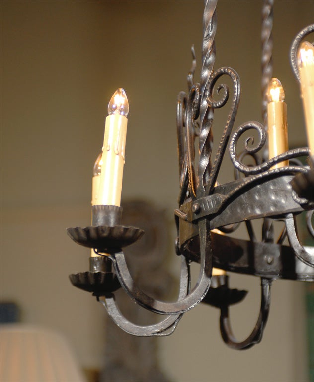 19th Century Italian Domed Iron 12-Light Chandelier  For Sale 3