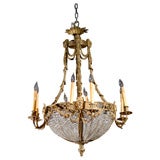 Second Empire bronze and crystal chandelier