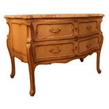 A Neapolitan Painted and Parcel Gilt Two Drawer Commode