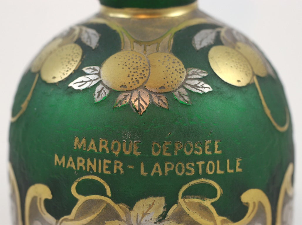 20th Century French Cameo Glass Grand Marnier Bottle For Sale