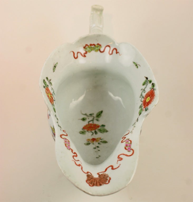 First Period Worcester Porcelain Silver Shape Sauceboat 5