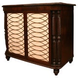 Irish Regency Mahogany Cabinet with Brass Grill Doors