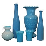 Collection of Blue Opaline Glass