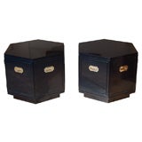 Pair of Hexagon End Table Cabinets