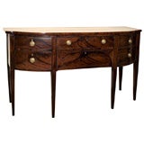 Antique English George III bowfront sideboard.