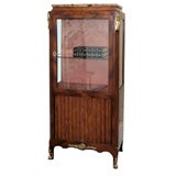 Antique French walnut and kingwood vitrine/bookcase.