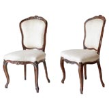Antique 19TH CENTURY FRENCH SIDE CHAIRS IN LINEN