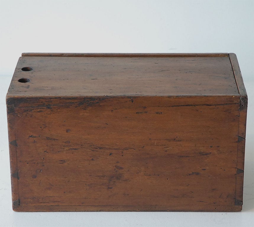 American 19TH C. CANDLE BOX DATED 1804