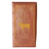 19TH C. ORIGINAL PAINTED SLED TOP W/ PAINTING OF COW