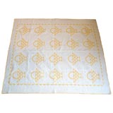 20TH CENTURY PENNSYLVANIA YELLOW AND WHITE BASKET QUILT