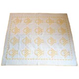 Vintage 20TH CENTURY PENNSYLVANIA YELLOW AND WHITE BASKET QUILT