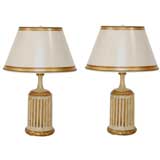 Antique Pair 19th C. Neo-Classic Style Lamps & Shades (GMD#1072)