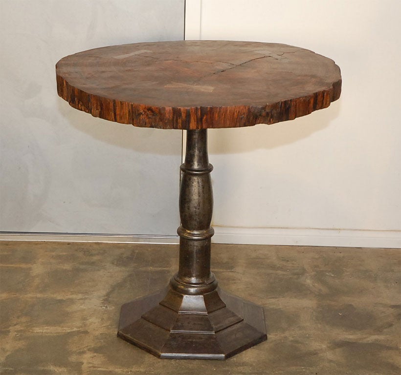Rustic Iron Base Table