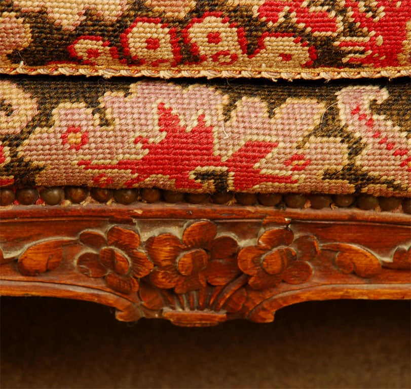 Louis XV Walnut Canape with Needlepoint Upholstery 3