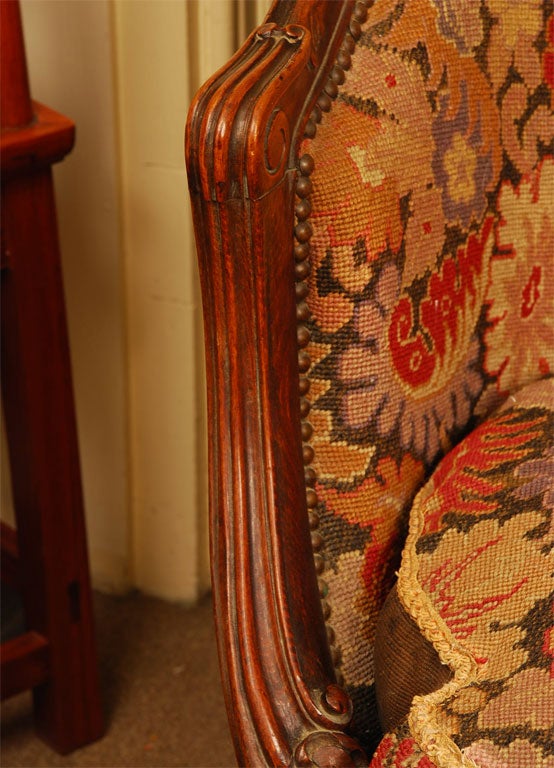 Louis XV Walnut Canape with Needlepoint Upholstery 5