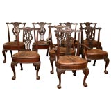 Set of 8 Antique Chippendale Dining Chairs
