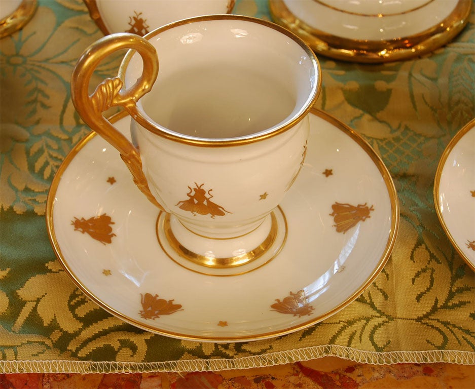 Empire Vieux Paris Porcelain Coffee Service with Napoleonic Emblems