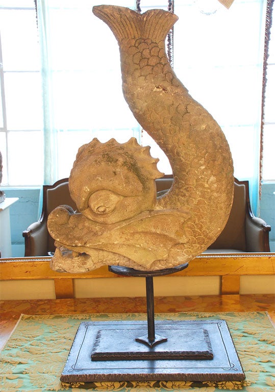 Louis XIV Period Carved Stone Dolphin