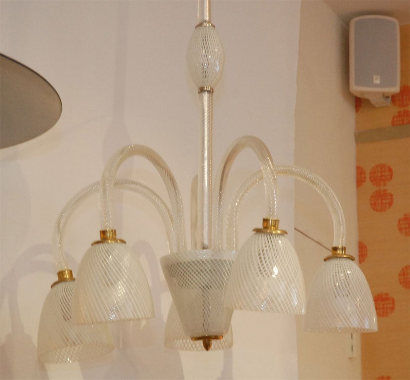 Venini Latticino Chandelier
