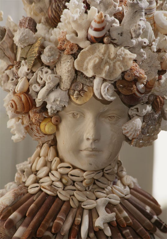 Fanciful Sea Shell Bust In Excellent Condition In Sheffield, MA