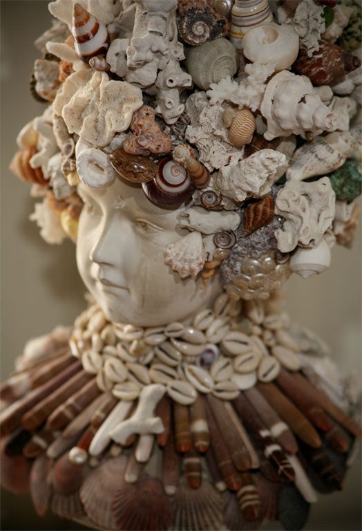 Fanciful Sea Shell Bust In Excellent Condition In Sheffield, MA