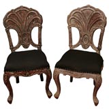 Baroque Carved Fan Back Chair