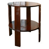 Art Deco Two Tier Occasional Table in Book Matched Walnut