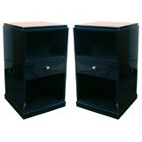 Pair of Art Deco End Tables with Skyscraper Detailing