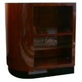 Art Deco Bullet Bookcase in Walnut and Black Lacquer Art Deco Bullet Bookcase in Walnut and Black Lacquer