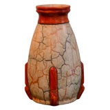 Art Deco Ovoid Shaped Ceramic Vase with Faux Marble Finish