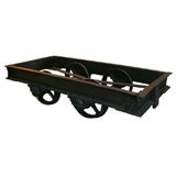Antique Industrial mine cart/table