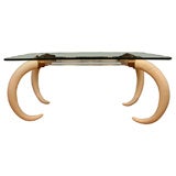 Horn and lucite base desk