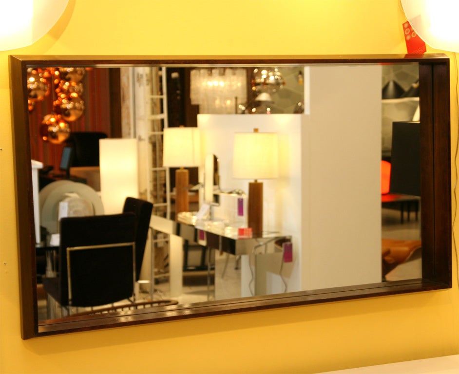 Milo Baughman Mirror in Deep Beveled Frame