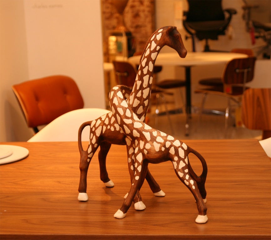American Pair of Giraffe Figurines