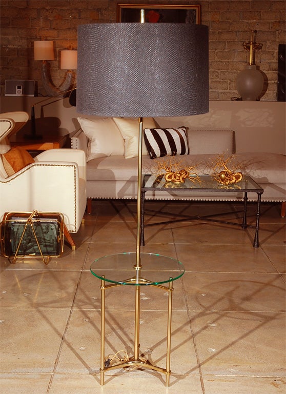 Brass and Glass Floor Lamp