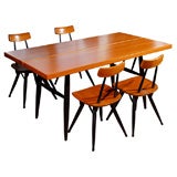Ilmari Tapiovaara 2-tone Dining Table and 4 Chairs