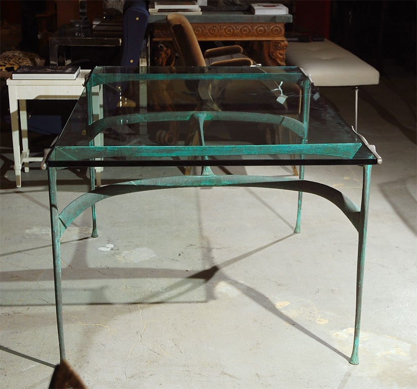 Bronze Dan Johnson Gazelle Dining Table, model 33B For Sale