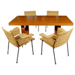 Van Keppel-Green Birch Camel Table and 4 Dining Chairs 1