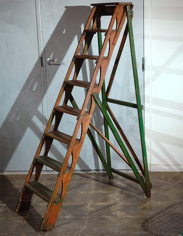 Old Folding Painters Ladder for Display