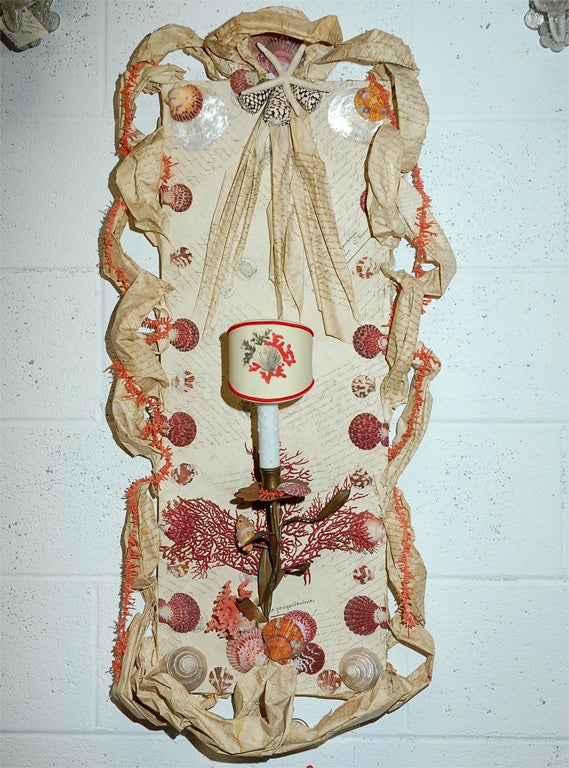 pair of Papier mache wall sconces