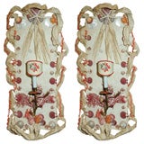 Vintage pair of Papier mache wall sconces