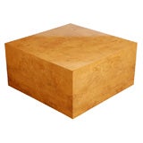 Burl Olivewood Cube Table by Milo Baughman