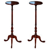Pair of English Candle Stands in Mahogany, Circa 1890