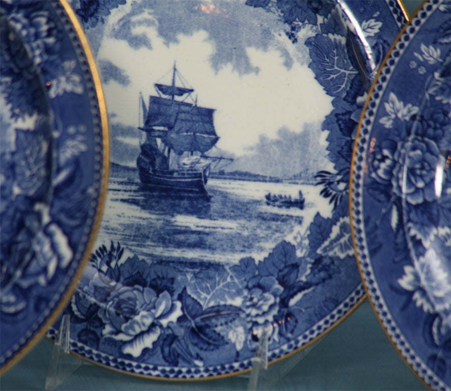 20th Century Set of 5 Wedgwood Patriotic Commemorative Plates