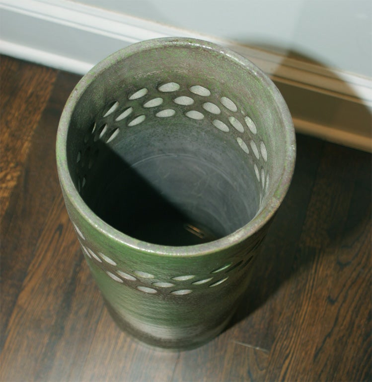 Mid-20th Century Green Ceramic  Umbrella Stand by Rosenthal Netter