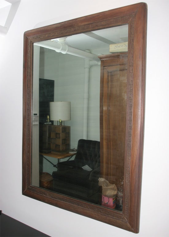 Large Chinese  Carved  Mahogany  Mirror