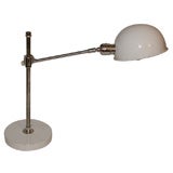 White Painted Steel and Chrome Adjustable Desk / Table Lamp