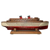 Model of Steamship on Mahogany Stand